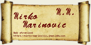 Mirko Marinović vizit kartica